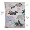 Lambs & Ivy Dino-Might 3-Piece Blue/Gray Dinosaur Nursery Baby Crib Bedding Set - 3 of 4