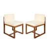VisioGear 2 Pieces Outdoor Dining Chairs Set with Armless, Dining Chair for Patio, Beige, 23"*20.5"*31.5" - 2 of 4