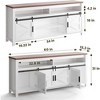 Garvee Wood Rustic TV Stand for up to 65Inch , Farmhouse and Industrial Entertainment Center,White - 3 of 4