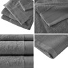 SEVOBAL Bath Towel and Washcloth Sets Luxurious Antimicrobial Cotton Tencel Blend Towel Set for Bathroom Use, Charcoal, 14.17"*10.24"*8.66" - 3 of 4