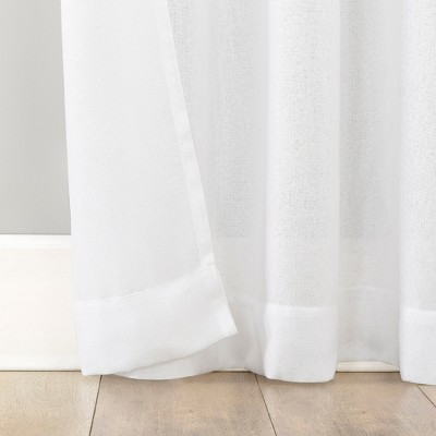 White 40"x63" Polyester Sheer Tab Top Curtain Panel