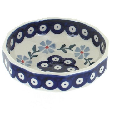 Blue Rose Polish Pottery Blue Violet Small Angular Bowl