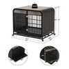 Heavy Duty Dog Crate Furniture Wooden Table Pet Dog Cage Kennel House Indoor Side Table Decor with Removable Trays and Lockable Wheels for Small Dogs - 4 of 4