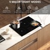 4 Burner Induction Cooktop, 30" 240V 7800W Electric Stovetop with Sensor Touch, Child Safety Lock & Timer, Crystal Glass Cooker, No Plug, Black - 4 of 4