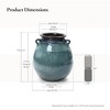 LuxenHome Ocean Blue Ceramic Vase with Handles, 17.5" Tall Rounded Pot for Rustic or Coastal Decor - 4 of 4