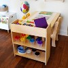 Kids Art Table and Chairs Set Craft Table with Large Storage Shelves Drawing Desk Activity Study Wooden Children's Furniture - 4 of 4
