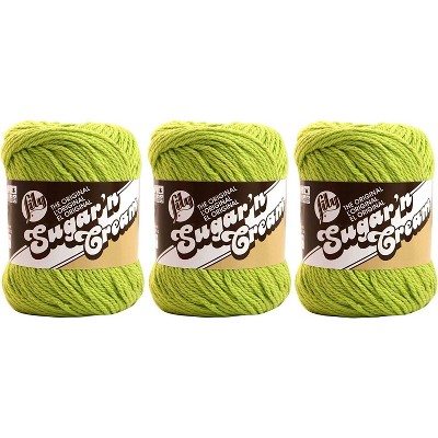 (Pack of 3) Lily Sugar'n Cream Yarn - Solids-Hot Green