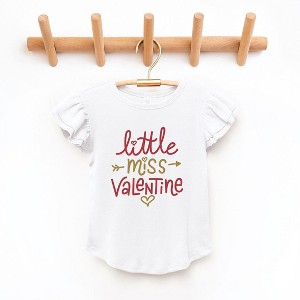 The Juniper Shop Little Miss Valentine Toddler Flutter Sleeve Tee - 1 of 3