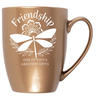 Elanze Designs Friendship: One Of Life'S Greatest Gifts Bronze 10 ounce New Bone China Coffee Cup Mug