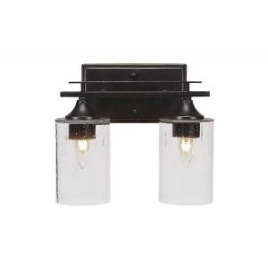Toltec Lighting Uptowne 2 - Light Vanity in  Dark Granite with 4" Clear Bubble Shade - 1 of 1