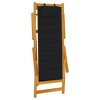 vidaXL Folding Beach Chair Black and Wood Acacia Wood and Textilene - 4 of 4