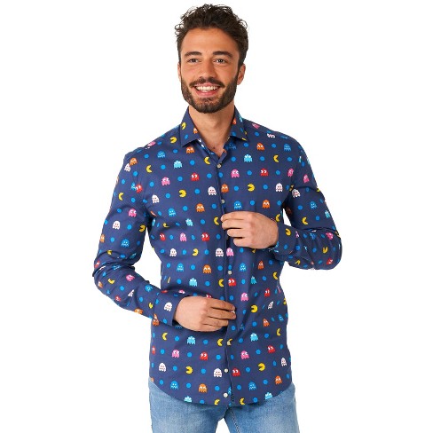 OppoSuits Men's Shirt - Pixel Pokémon - White - Size: XL