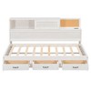 Twin/Full Size Wooden Daybed with 3 Storage Drawers, Upper Soft Board, Shelf, and a Set of Sockets and USB Ports - ModernLuxe - 4 of 4