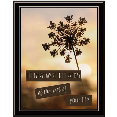 HomeRoots The First Day Black Framed Print Wall Art