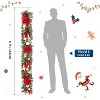 GAOMON 6ft Artificial Christmas Wreath for Front Door with LED Lights, Red Balls & Flowers, Pine Needles Decoration - 4 of 4