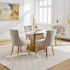 Gulches Beige Chenille Dining Chairs Set of 2 Modern Style with Curved Gold Plated Legs Rivet Trim and Upholstered Comfort for Dining and Lounge - 4 of 4