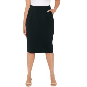 Catherines Women's Plus Size Liz&Me Ponte Pencil Skirt - 1 of 4