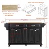 Wood Top Kitchen Island Cart with Wheels, Drawers, Spice Rack, Rolling Storage Cabinet for Kitchen or Dining-The Pop Home - 4 of 4