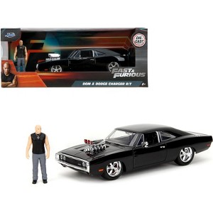 Dodge Charger R/T Black with Dom Diecast Figure "Fast & Furious" (2009) Movie "Hollywood Rides" Series 1/24 Diecast Model Car by Jada - 1 of 4