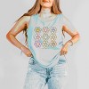 Simply Sage Market S.W.Smiley Flowers Checkered Garment Dyed Tank - 2 of 3