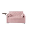 Velvet Sofa Bed with Adjustable Backrest and Rotating Side Table for Comfort and Convenience - 3 of 4