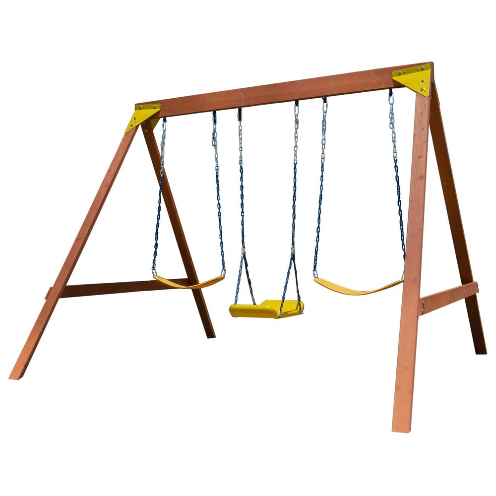 Sportspower Brighton Wood 2 Swings and 1 Bow Style Swing Set