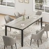 homfan Dining Table, Wooden Long Dinner Table with Mortise Tenon Design, Kitchen Table with Sturdy Metal Legs for Dining Room Home Office Living Room - 3 of 4