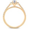 Pompeii3 1Ct Halo Lab Created Diamond Engagement Matching Wedding Ring Set 14k Yellow Gold - 2 of 4