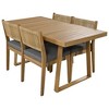 Nestfair 5pc Acacia Wood Patio Outdoor Dining Set with Cushion Gray - 4 of 4