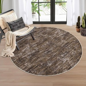 Modern Abstract Washable Rug - Thin Foldable Non-Slip TPR Backing Soft Low Pile Non-Shedding Carpet for Living Room Bedroom Minimalist Floor Mat - 1 of 4