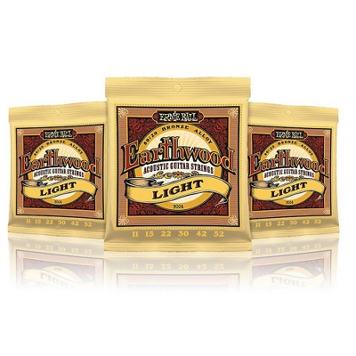 Ernie Ball 2004 Earthwood 80/20 Bronze Light Acoustic Guitar Strings - 3 Pack