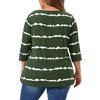 Agnes Orinda Women's Plus Size Tie Dye 3/4 Sleeve Side Slit V Neck Trendy Spring Tops - 4 of 4