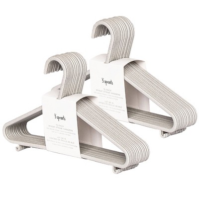 3 Sprouts Kids & Baby Wheat Straw Plastic Hangers 30 pack - Gray