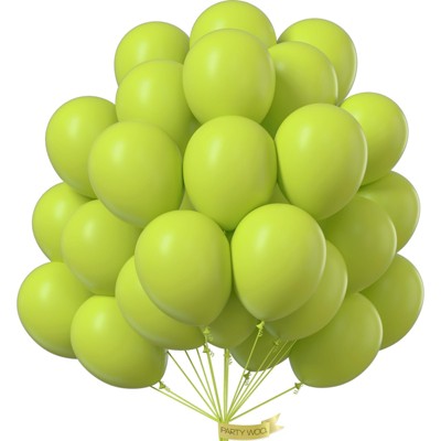PartyWoo Balloons Lime Green 12 Inch 50 pcs