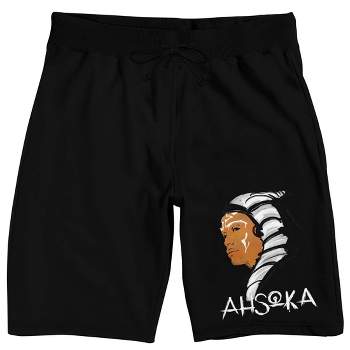 Ahsoka Disney+ Painted Character Art Men's Black Lounge Shorts