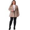 Agnes Orinda Women's Plus Size Double Breasted Lapel Long Sleeve Work Office Pea Coat with Pocket - 3 of 4