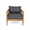 Christopher Knight Home Fritz Outdoor Rustic Upholstered Club Chair with Slat Paneling (Set of 2) - 4 of 4
