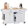 NicBex Kitchen Cart with Storage Island for Kitchen with 5 Wheels, 2 Top Drawers, Double Layered Storage Drawer, 2 Storage Cabinet - 2 of 4
