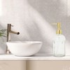 Unique Bargains Cylinder Wave Texture Soap Dispenser 12.17oz Clear Gold Tone 1 Pc - 2 of 4