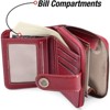 FATMOON  Women’s RFID Blocking Leather Wallet - Genuine Leather Small Bifold with Zipper Pocket & ID Window for Daily Use,Travel,Gift - 2 of 4