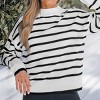 Women's Striped Turtleneck Drop Sleeve Sweater -Cupshe - image 3 of 4