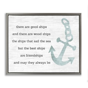 Stupell Industries Inspirational Friendship Quote Boat Ship Anchor Silhouette, 17" x 21" - 1 of 4