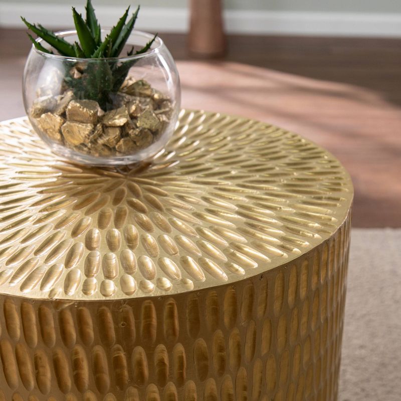 Stawain Round Accent Table Gold - Aiden Lane, 4 of 9