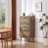 TIRAMISUBEST Rustic Walnut 5-Drawer Chest of Drawers, Sturdy Storage Dresser for Bedroom, Hallway, and Closet - 3 of 4