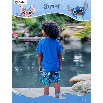 Stitch Disney Stitch Kids Boys Summer Tropical Swimwear Sets Rashguard Stitch Blue 6-7 — фото 3