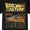 Back To The Future Racing 1985 Adult Black Crew Neck Short Sleeve T-shirt - 2 of 4