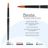 Creative Mark Beste Golden Taklon Bushy Round, #10 - 2 Pack Artist Paint Brush, Professional Watercolor Brushes, For Acrylic Painting, Short Handle, - 2 of 4