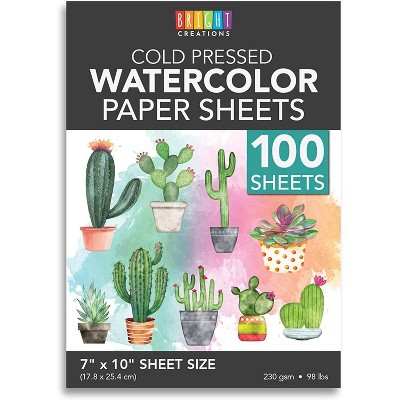 Bright Creations 100 Pack Cold Press Watercolor Paper for Kids (7 x 10 in)