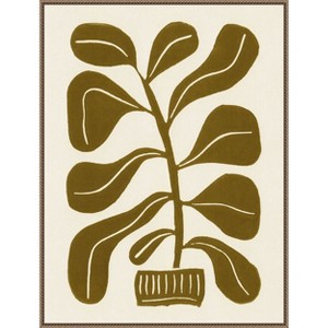 Amanti Art Linocut Houseplant No 2 by Alisa Galitsyna Framed Canvas Wall Art - 1 of 4