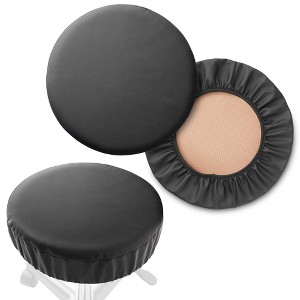 Saloniture 2-Pack Round Stool Seat Cover, Waterproof Slipcover for Swivel Chair or Barstool - 1 of 4